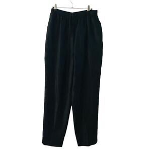 Muriel 100% Silk Wide-Leg Pants Size M Black